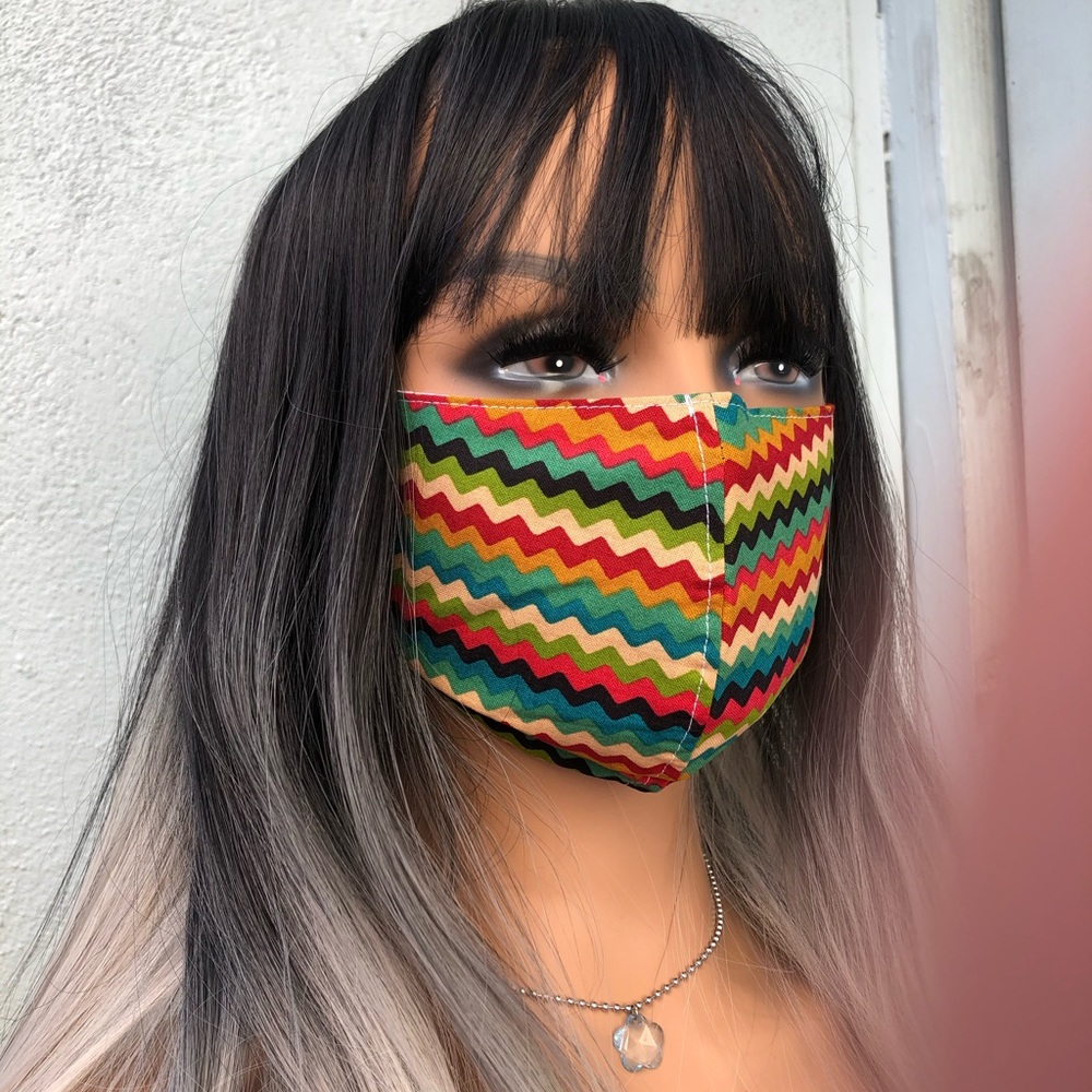 Beautiful Unique Handmade Masks ✨ Funky zigzag 🌈✨ - Picture 2 of 4